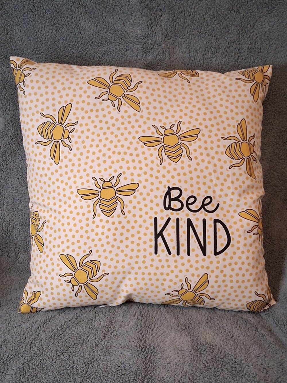 Bee Kind Accent Throw Pillow Honeybee Polka Dot Spring Summer Decor with Zipper